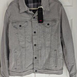 Levi's Premium Snake Backpatch Grey Warm Denim Jacket Men's L NWT Embroidered
